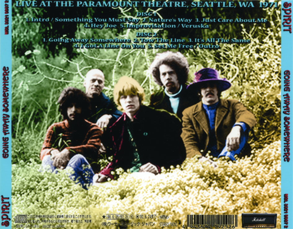 Spirit CD Going Away Somewhere - Seattle 1971 tray